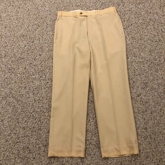 Brooks Brothers Men's 100% Pastel Cream Yellow Wool Pants 36X30 - Picture 3 of 9